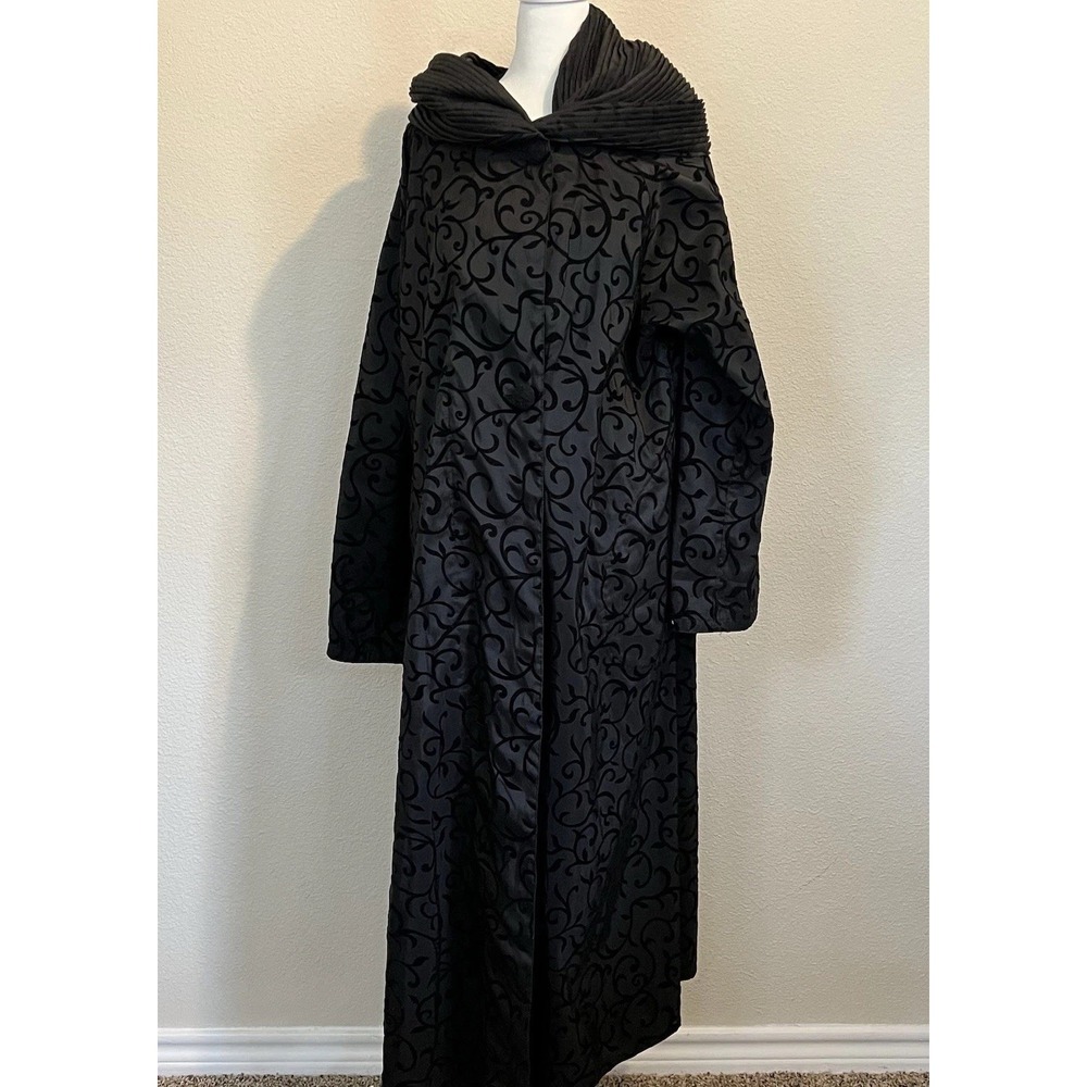 Vintage Black Hooded Reversible‎ Cloak/Coat Dark Feminine Witchy Goth Whimsigoth